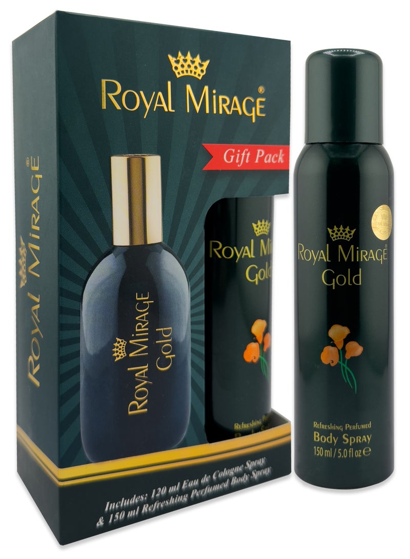 Royal Mirage 120ml EDC Spray Gold +150ml Body Spray - Image 1